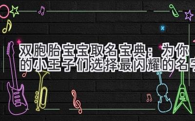  双胞胎宝宝取名宝典：为你的小王子们选择最闪耀的名字 