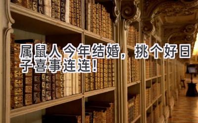  属鼠人今年结婚，挑个好日子喜事连连！ 