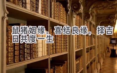  鼠猪姻缘，2023喜结良缘，择吉日共度一生 