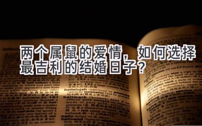  两个属鼠的爱情，如何选择最吉利的结婚日子？ 